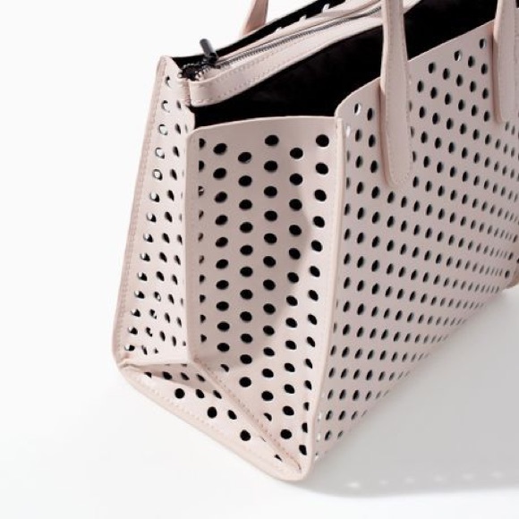 Zara Handbags - Zara perforated tote with inner wallet colorBlush
